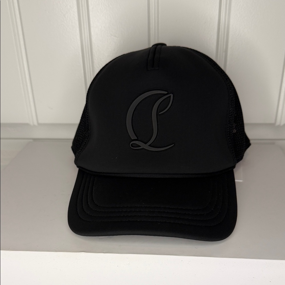 Christian Louboutin Black Trucker Hat with Logo